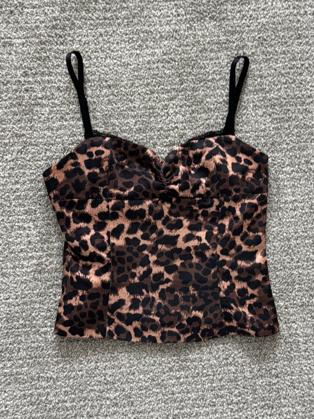 Revolve Lioness Leopard-Print Enigmatic Bustier Cami in Brown and Black XS